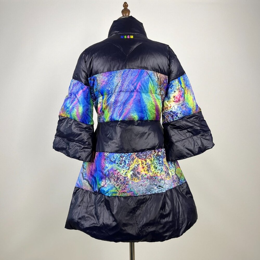 NWOT MSGM Women's Down Puffer Jacket Size L Three-Quarter Sleeve - Picture 5 of 16
